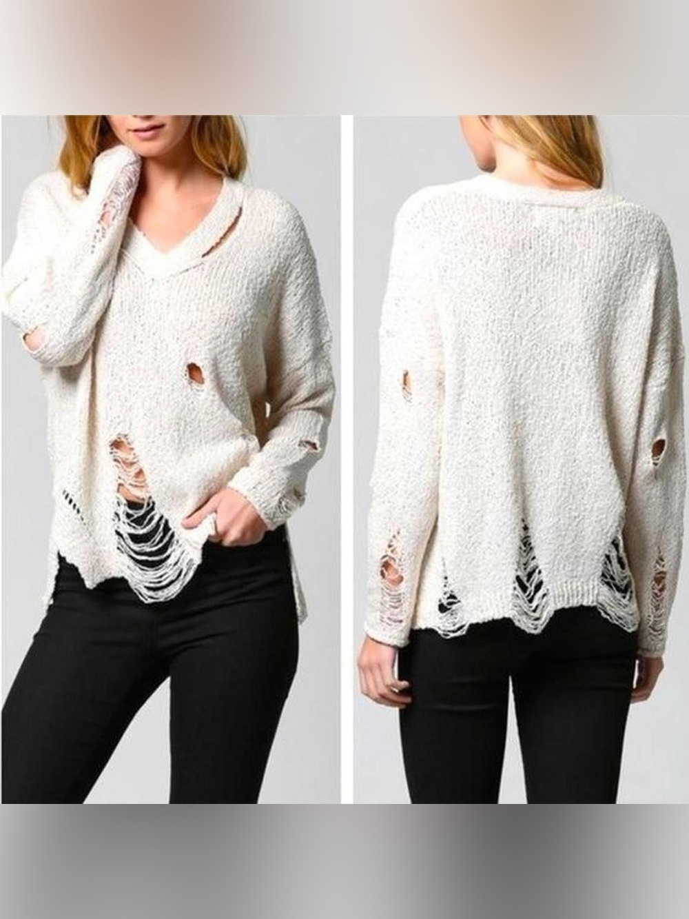 Fate‎ by LFD Thrashed Distressed Sweater